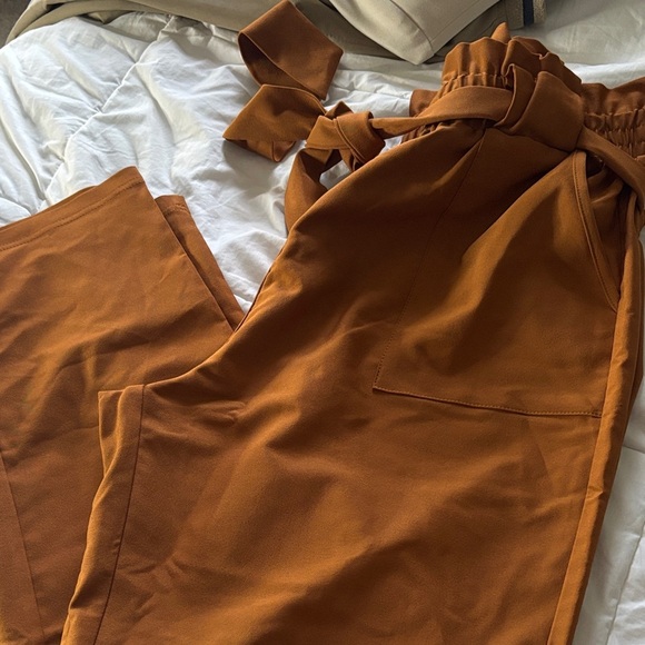 Grace Karin Tan Paperbag Waist Pants - Picture 3 of 7